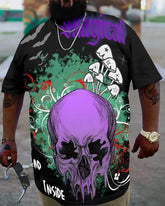Gothic Plus Size Skull Tnside Casual T-Shirt