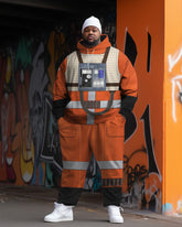 Big & Tall Men's Cosplay Robot Abstract Sweater Two-Piece Set