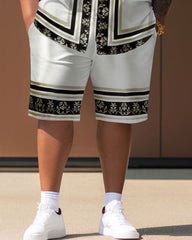 Men's Big & Tall Casual Retro Elegant Street Short Shirt Shorts Set