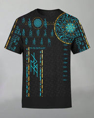 Men's Plus Size Nine Worlds Print T-Shirt Shorts Suit