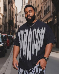 Big Shot. Revenge-Print Suit Short-Sleeve Trousers