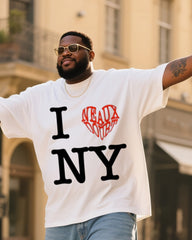Big & Tall Men's I Love New York T-Shirt Denim Pants Suit