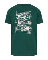 100% Pure Cotton-Green Car Hand Painted Printed Pattern Men's Plus Size Short Sleeve T-Shirt