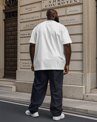 Men's Plus Size Simple Geometric Poker K Print T-Shirt Pants Suit