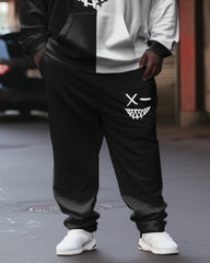Men's Plus Size Devil Face Color Matching Hoodie Set of Two