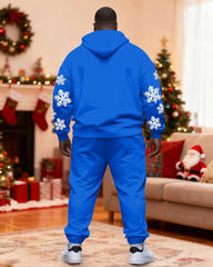 Big & Tall Men's Christmas Santa Claus with Snowflake Beard Hoodie Set