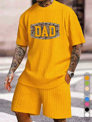 Camouflage DAD Letter Print Texture Large Size Holiday Suit
