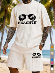 BEACH'IN Sunglasses Coconut Tree Print Texture Large Size Vacation Set