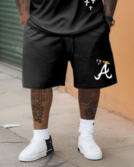 Men's Plus Size God's Plan Short Sleeve T-shirt and Shorts Set