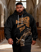 Big & Tall Men's Living Sacrifice Scripture Briar Crown Printed Hoodie