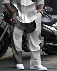 Big Guys Smudged Spherical Geometric Long Sleeve Walking Set