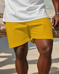 Men's Plus Size Hawaiian California Alphabet Print Tank Shorts Suit