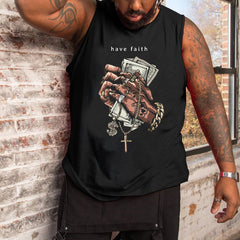 Plus Size Men's Print Tank Top
