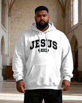 Big & Tall Men's JESUS IS KING College Letter Print Hoodie