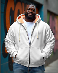 Men's Big & Tall Solid Color Fleece Zipper Cardigan Hoodie