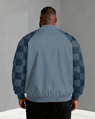 Big & Tall Men's Blue Zip-Print Long-Sleeve Jacket