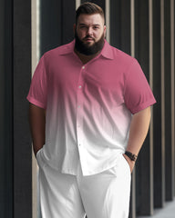 Holiday Gradient Printed Big & Tall Men's Short Sleeved Shirt Set