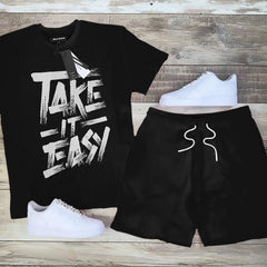 Abstract 3d Casual Short Sleeve Fat Boy Print Suit