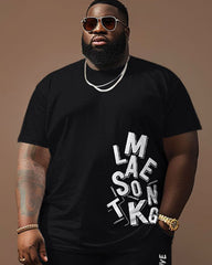 Street Casual Simple Letter Print Large Men's Set