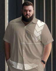 Men's Arrow Plus Size Gradient Short Sleeve Walking Suit