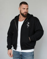Big & Tall Men's Abstract Rose-Print Cardigan Hoodie