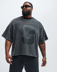 Plus Size Men's Number 3 Print T-shirt