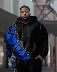 Men's Plus Size Abstract Color Block Graphic Hoodie Set of Two