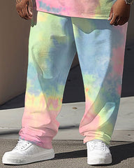 Casual Colorful Pad Dye Coconut Tree Print Men's Large Suit