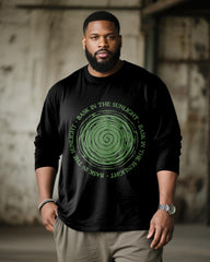 Big & Tall Men's Forest Alphabet Print Long Sleeve T-Shirt