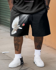 Men's Plus Size All God Angel Dove Two-piece Set