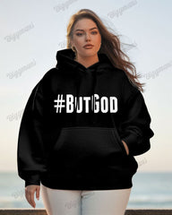 Cotton-BUT GOD Printing Women's Loose Oversized Hoodie