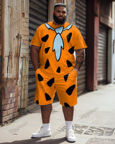 Fred Flintstone Tie Big Men Short-sleeved T-shirt & Shorts Set