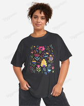 100% Cotton-Nature Women's Loose Plus Size Short Sleeve T-Shirt