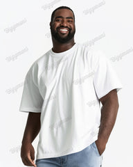 100% Cotton-Joker Solid Color Big Men's Loose Short Sleeve T-Shirt