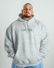 Jacquard Alphabet Print Oversize Cotton Hoodie Front And Back