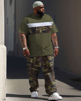 Street Camouflage Colorblock Printed Big & Tall Men's Set