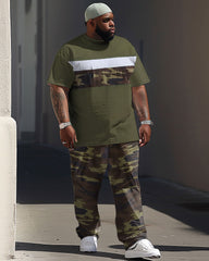 Street Camouflage Colorblock Printed Big & Tall Men's Set