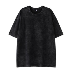 A washed black statement tee made for men