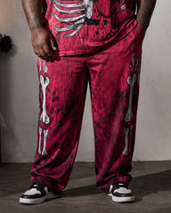 Big & Tall Men's Tie-Dye Skeleton Printed T-Shirt Pants Set