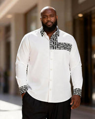 Big & Tall Men's Greek Embellished Long Sleeve Shirt