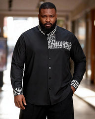 Big & Tall Men's Greek Embellished Long Sleeve Shirt