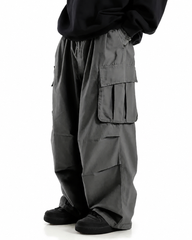 XL-8XL Plus Size Men's Solid Color Coil Trousers