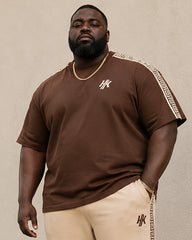 Big & Tall Men's Dark Brown Palette Printed T-Shirt Pants Set