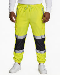 Big & Tall Men's Spliced Reflective Strip Toe Overalls S-4XL