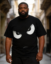 Big & Tall Men's Angry Eyes Print Round Neck Short Sleeve Tee