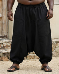 2XL-9XL Men's Large Pocket Wide Leg Pants