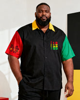 Big & Tall Men's It's The Juneteenth 1865 Letter Print Short-Sleeve Shirt