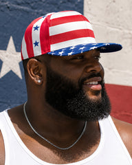 Hip Hop Hat Flag Print Flat Hat