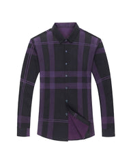 M-4XL Business Classic Plaid Men's Long Sleeve Shirt
