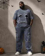 Big & Tall Men's Rough Stitch Ghost Printed T-Shirt Pants Set